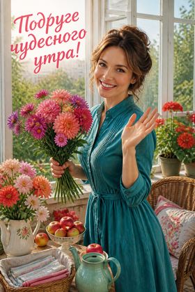 Яркий букет для подруги — картинки с добром утром с красивыми пожеланиями