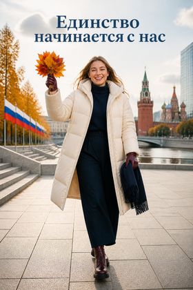 Праздничная открытка с человеком на террасе — день народного единства 2026 открытки