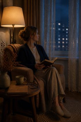 Чтение книги в кресле перед сном — добрый вечер картинки красивые