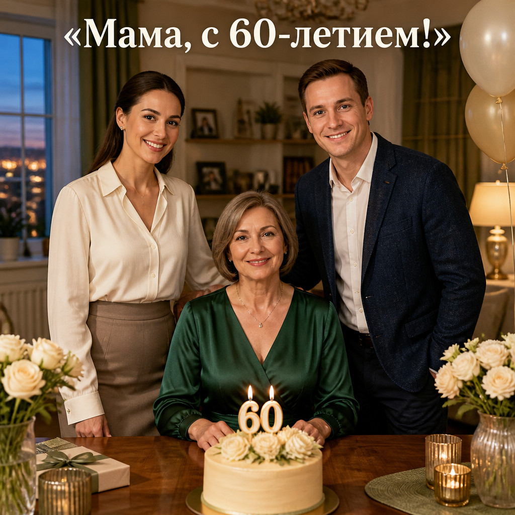 Сильное задание: Семейная открытка на 60-летие