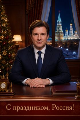 Nova GPT создаёт праздничное телеобращение — новогоднее поздравление путина в похожей атмосфере