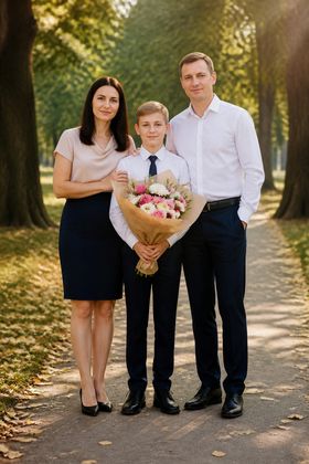 С родителями — 1 сентября — фото вашего школьника из обычного снимка