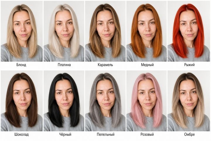 10 цветов волос