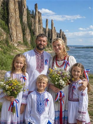 Семья у Ленских столбов
